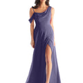 Chiffon Bridesmaid Dress with Asymmetric Draped Neckline Morilee