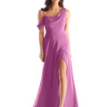 Chiffon Bridesmaid Dress with Asymmetric Draped Neckline Morilee