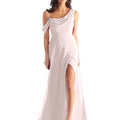 Chiffon Bridesmaid Dress with Asymmetric Draped Neckline Morilee