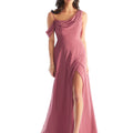Chiffon Bridesmaid Dress with Asymmetric Draped Neckline Morilee