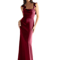 Luxe Satin Bridesmaid Dress with Ruffled Straps Morilee