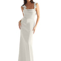 Luxe Satin Bridesmaid Dress with Ruffled Straps Morilee