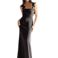 Luxe Satin Bridesmaid Dress with Ruffled Straps Morilee