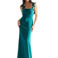 Luxe Satin Bridesmaid Dress with Ruffled Straps Morilee