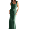 Luxe Satin Bridesmaid Dress with Ruffled Straps Morilee