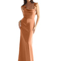 Luxe Satin Bridesmaid Dress with Ruffled Straps Morilee