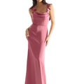 Luxe Satin Bridesmaid Dress with Ruffled Straps Morilee
