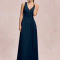 V-Neck Chiffon Bridesmaid Dress with Cascading Ruffle Morilee