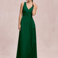 V-Neck Chiffon Bridesmaid Dress with Cascading Ruffle Morilee
