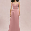 Cat Eye Satin Bridesmaid Dress with Keyhole Back Morilee