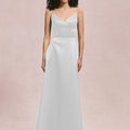Cat Eye Satin Bridesmaid Dress with Keyhole Back Morilee