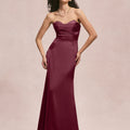 Sweetheart Seam Draped Luxe Satin Bridesmaid Dress Morilee