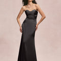 Sweetheart Seam Draped Luxe Satin Bridesmaid Dress Morilee