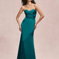 Sweetheart Seam Draped Luxe Satin Bridesmaid Dress Morilee