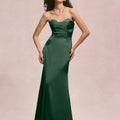 Sweetheart Seam Draped Luxe Satin Bridesmaid Dress Morilee