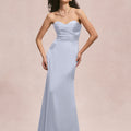 Sweetheart Seam Draped Luxe Satin Bridesmaid Dress Morilee