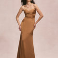Sweetheart Seam Draped Luxe Satin Bridesmaid Dress Morilee