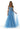 Tulle A-line prom dress with v-neckline and strappy, corset back.