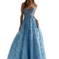 Beaded Lace and Glitter Ball Gown Prom Dress