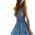 Beaded Lace and Glitter Ball Gown Prom Dress