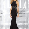 Form Fitting Jersey Special Occasion Dress with Crystal Beaded Embroidery Morilee