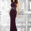 Form Fitting Jersey Special Occasion Dress with Crystal Beaded Embroidery Morilee