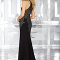 Form Fitting Jersey Special Occasion Dress with Crystal Beaded Embroidery Morilee