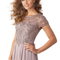 Chiffon Evening Gown with Beaded Embroidery on a Net Bodice Morilee