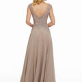 Beaded Lace Appliqués and Embroidery on Net Over Chiffon Morilee