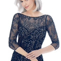 Sheath Evening Gown with Beading in Net Morilee