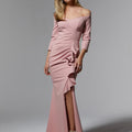 Fit and Flare Ruffled Jersey Evening Gown Morilee