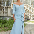 Fit and Flare Ruffled Jersey Evening Gown Morilee