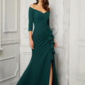 Fit and Flare Ruffled Jersey Evening Gown Morilee