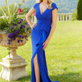 Wrapped Stretch Crepe Evening Gown Morilee