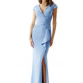 Wrapped Stretch Crepe Evening Gown Morilee