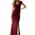 Wrapped Stretch Crepe Evening Gown Morilee