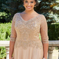 Metallic Mesh Evening Dress with Beading Morilee