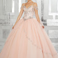 Jeweled Beading on a Split Front Tulle Ballgown Morilee