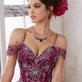 Jeweled Beading on a Split Front Tulle Ballgown Morilee