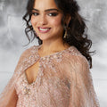 Beaded, Patterned Glitter Mesh Cape Madeline Gardner