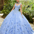 Crystal Beaded Lace Appliqués on a Tulle Over Chantilly Lace Ballgown Morilee