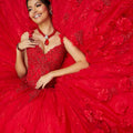 Crystal Beaded Lace Appliqués on a Tulle Over Chantilly Lace Ballgown Morilee