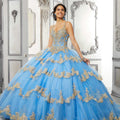 Contrasting Lace Appliqué Quinceañera Dress