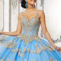 Contrasting Lace Appliqué Quinceañera Dress