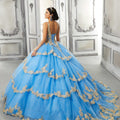 Contrasting Lace Appliqué Quinceañera Dress