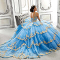 Contrasting Lace Appliqué Quinceañera Dress