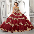 Contrasting Lace Appliqué Quinceañera Dress