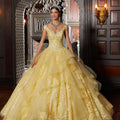 This Vizcaya Collection dress is available in purple, pink, and yellow.