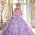 This Vizcaya Collection dress is available in purple, pink, and yellow.