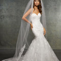 Veil Edged with Lace, Beaded with Sequins and Rhinestones Madeline Gardner